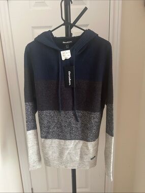 Threadbare Men’s Colorblock Crewneck Hoodie Sweater - Navy/Black/Gray/Cream